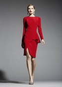 Оригинальное красное платье с длинным рукавом Chanel