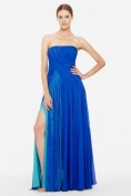 Длинное синее вечернее платье из шелка BCBG MaxAzria