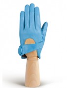 Перчатки кожаные короткие подкладка из шелка IS016 l.blue (Eleganzza)