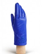 Перчатки кожаные женские подкладка из шелка AND W12FH-103 blue (Anyday)