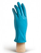 Перчатки кожаные женские подкладка из шелка AND W12FH-2218 turquoise/white (Anyday)