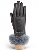 Перчатки женские 100% шерсть IS036 black/grey (Eleganzza)