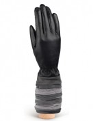 Перчатки женские 100% шерсть IS787 black/grey (Eleganzza)