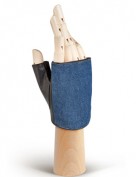 Перчатки женские без пальцев 01180 black/d.blue (Eleganzza)