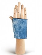 Перчатки женские без пальцев 01180 black/l.blue (Eleganzza)