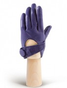 Перчатки женские кожаные короткие подкладка из шелка IS016 violetblue (Eleganzza)