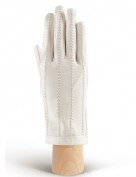 Перчатки женские кожаные с мехом без пальцев IS025w ivory (Eleganzza)