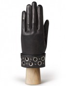 Перчатки женские кожаные с мехом без пальцев IS0316 black (Eleganzza)
