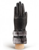 Перчатки женские (шерсть и кашемир) IS00100 black/grey (Eleganzza)