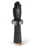 Перчатки женские (шерсть и кашемир) IS01220 black/grey (Eleganzza)