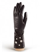 Перчатки женские (шерсть и кашемир) IS0205 black/ivory (Eleganzza)