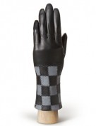 Перчатки женские (шерсть и кашемир) IS0210 black/grey (Eleganzza)