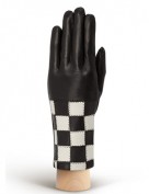 Перчатки женские (шерсть и кашемир) IS0210 black/ivory (Eleganzza)