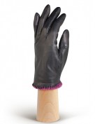 Перчатки женские (шерсть и кашемир) IS09304 black/cranberry (Eleganzza)