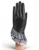 Перчатки женские подкладка из шелка HP323 black/grey (Eleganzza)