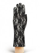 Перчатки женские подкладка из шелка IS01020 black/grey (Eleganzza)