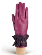 Перчатки женские подкладка из шелка IS019 cranberry/d.violet (Eleganzza)