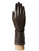 Перчатки женские подкладка из шелка IS02843 d.coffee/bronze (Eleganzza)