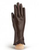 Перчатки женские подкладка из шелка IS803 d.brown (Eleganzza)