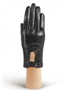 Водительские перчатки кожаные без пальцев IS335 black (Eleganzza)