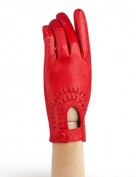 Водительские перчатки кожаные без пальцев IS335 tomat (Eleganzza)