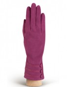 Зимние кожаные женские перчатки подкладка из шелка HP02013 cranberry (Eleganzza)