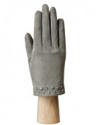 Зимние кожаные женские перчатки подкладка из шелка IS02011-R d.grey (Eleganzza)