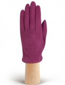 Зимние кожаные женские перчатки подкладка из шелка IS02011 cranberry (Eleganzza)